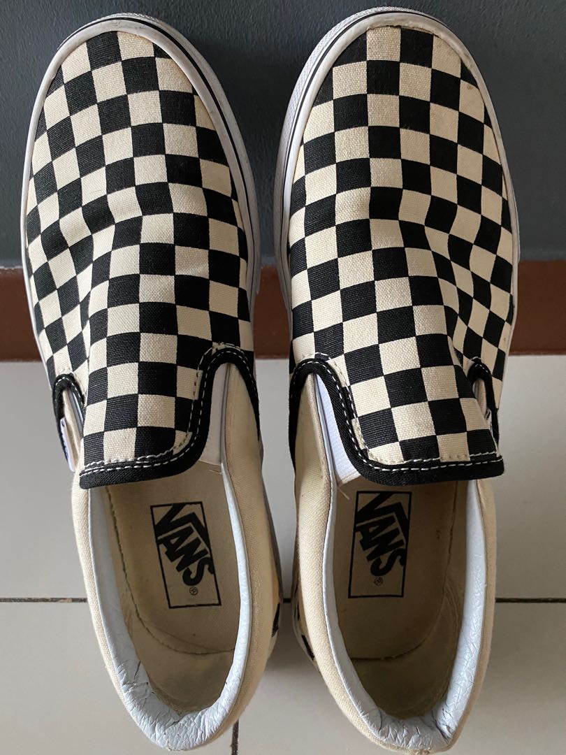 checkered vans flip flops