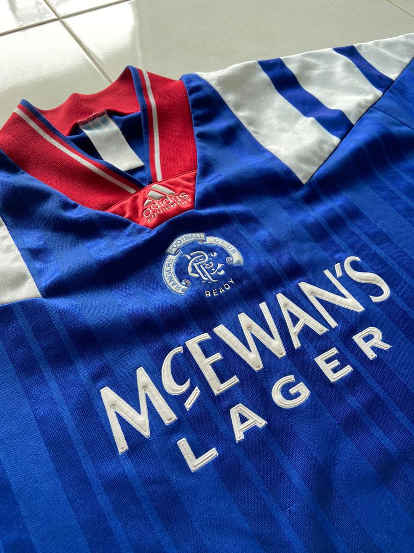 Vintage Adidas Glasgow Rangers 1992 94 Home Jersey Men s Fashion