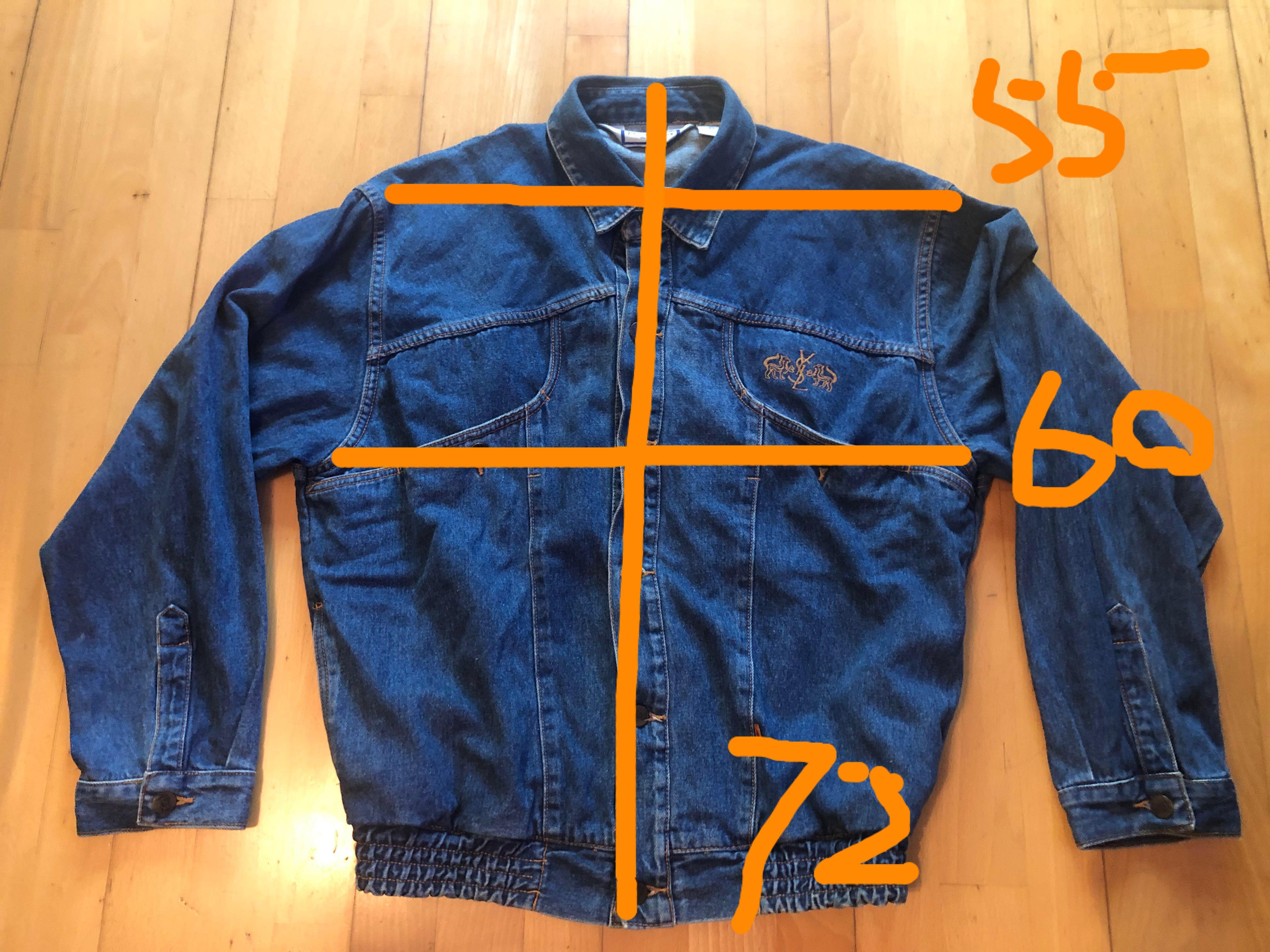 Vintage YSL Yves Saint Laurent Jean Jacket 古著YSL 刺繡Logos 牛仔