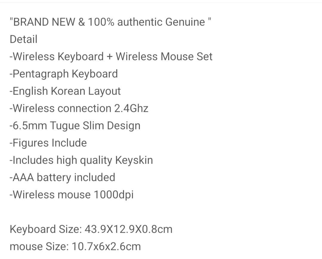 Wireless keyboard & mouse set - Genuine Kakao friend, Computers & Tech ...