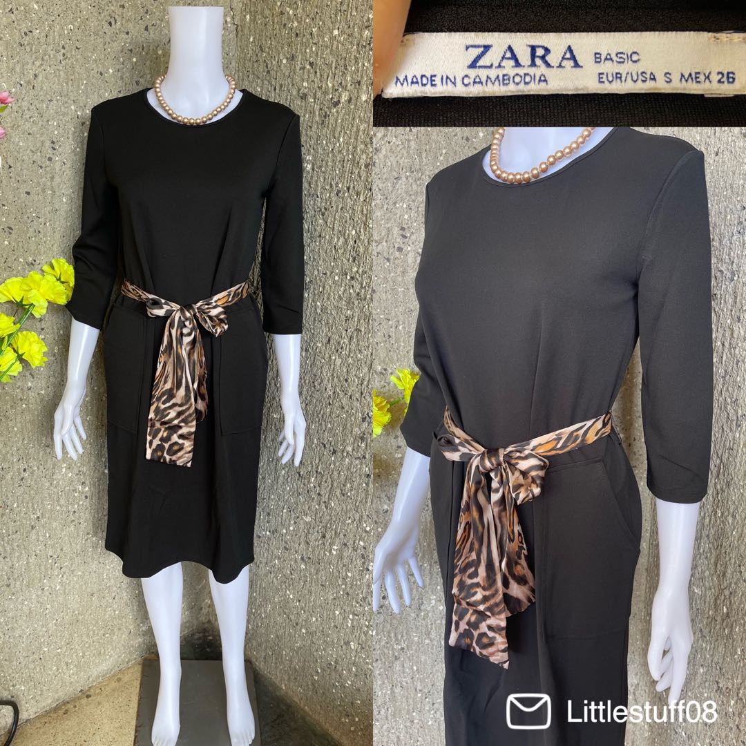 belted dress zara