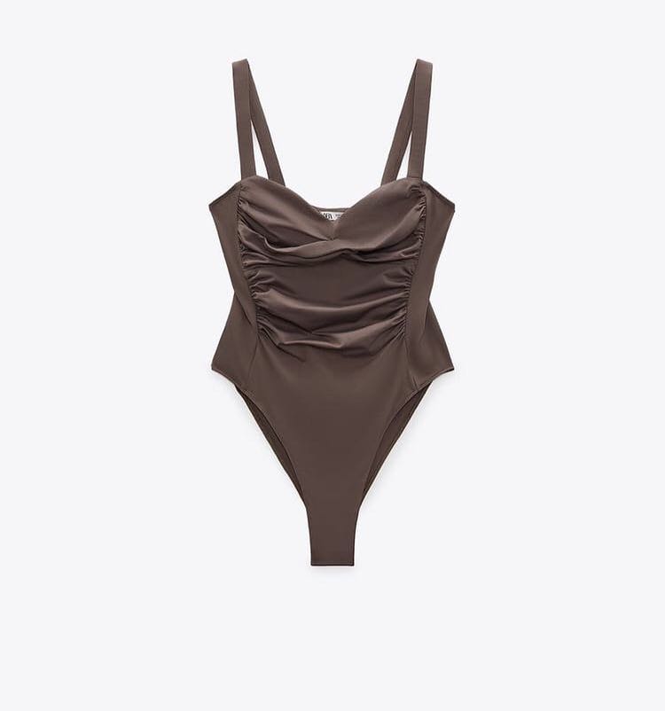 Zara draped bodysuit, Women's Fashion, Tops, Others Tops on Carousell