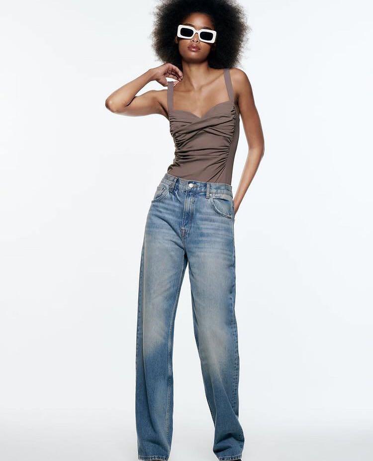 Zara draped bodysuit, Women's Fashion, Tops, Others Tops on Carousell