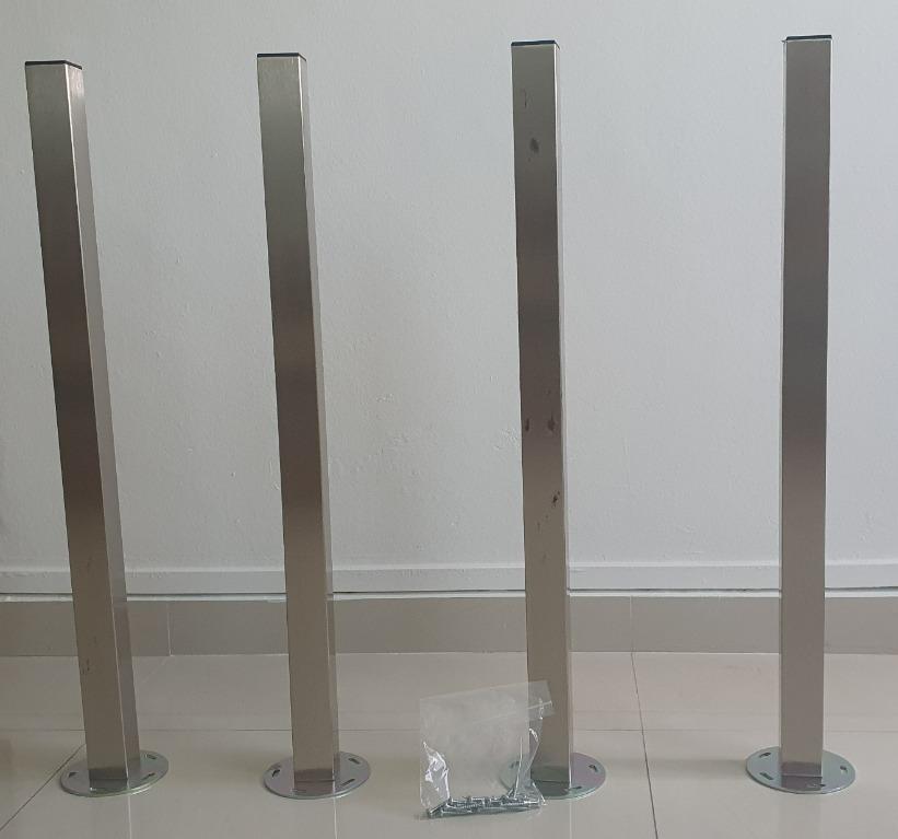 Set of 4 Ikea Square Metal Table legs
