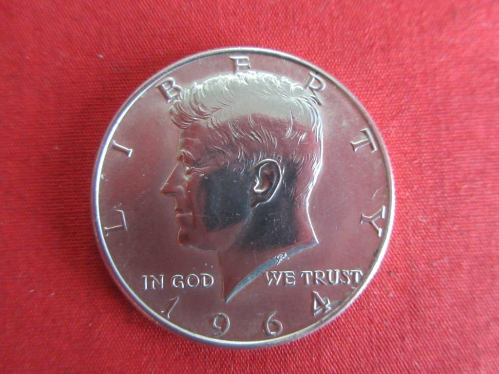 美國甘迺迪50美分銀幣1964年, 興趣及遊戲, 收藏品及紀念品, 錢幣- Carousell