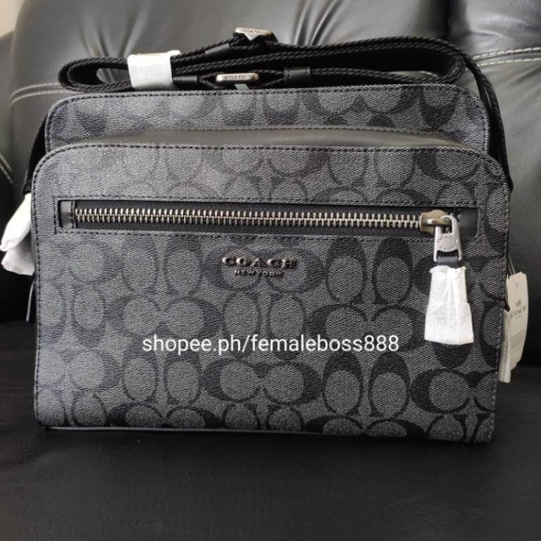 91485 Coach West Camera Bag in Signature Canvas, Men's Fashion, Bags