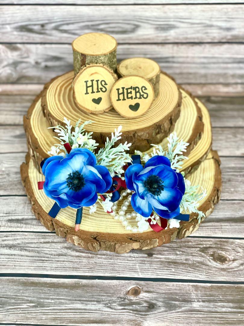 藍色蒙羅麗紗襟花 興趣及遊戲 手作 自家設計 文具及工藝 花 Carousell