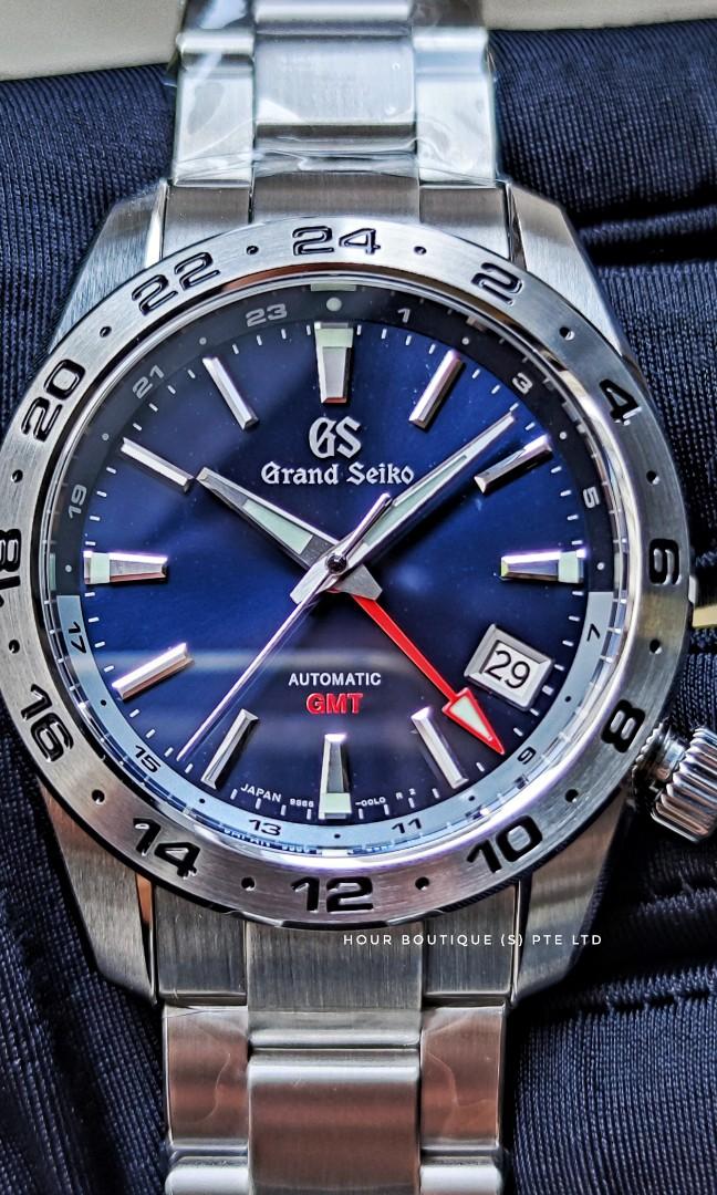 Grand Seiko Latest Automatic GMT SunBurst Blue Dial SBGM245, Luxury,  Watches on Carousell