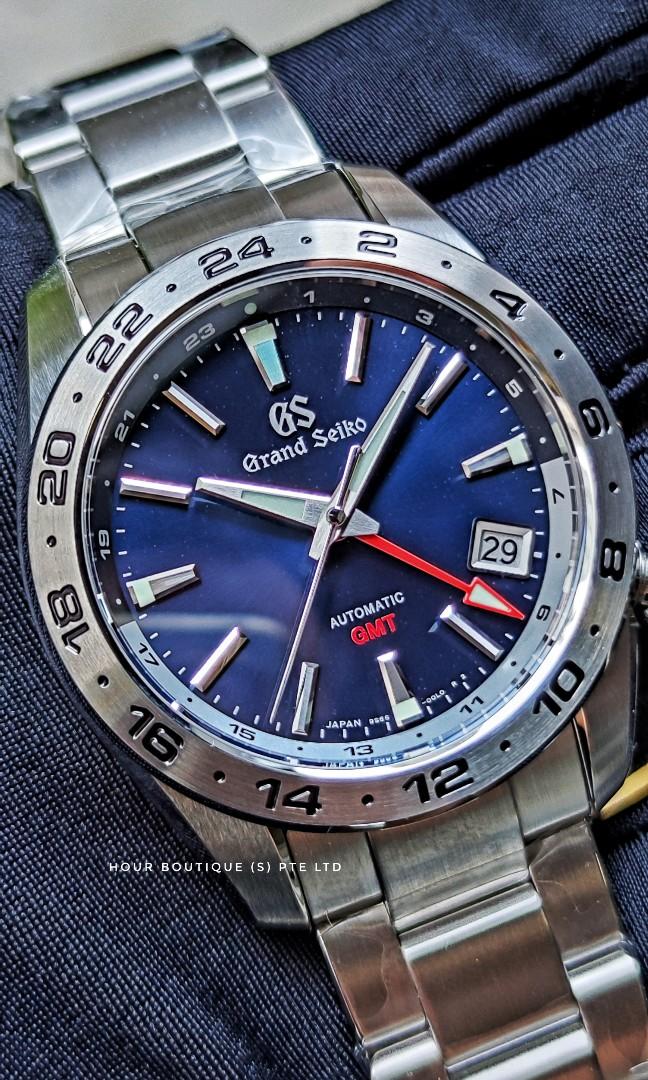 Grand Seiko Latest Automatic GMT SunBurst Blue Dial SBGM245, Luxury,  Watches on Carousell