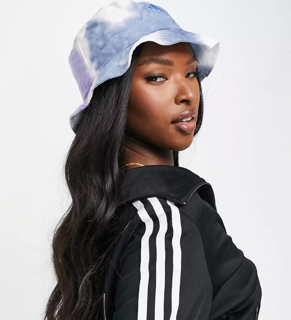 Adidas blue and purple tie dye bucket 