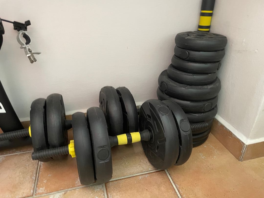 Gold Gym 100 Lb Vinyl Weight Set Includes Weight Plates 56 OFF