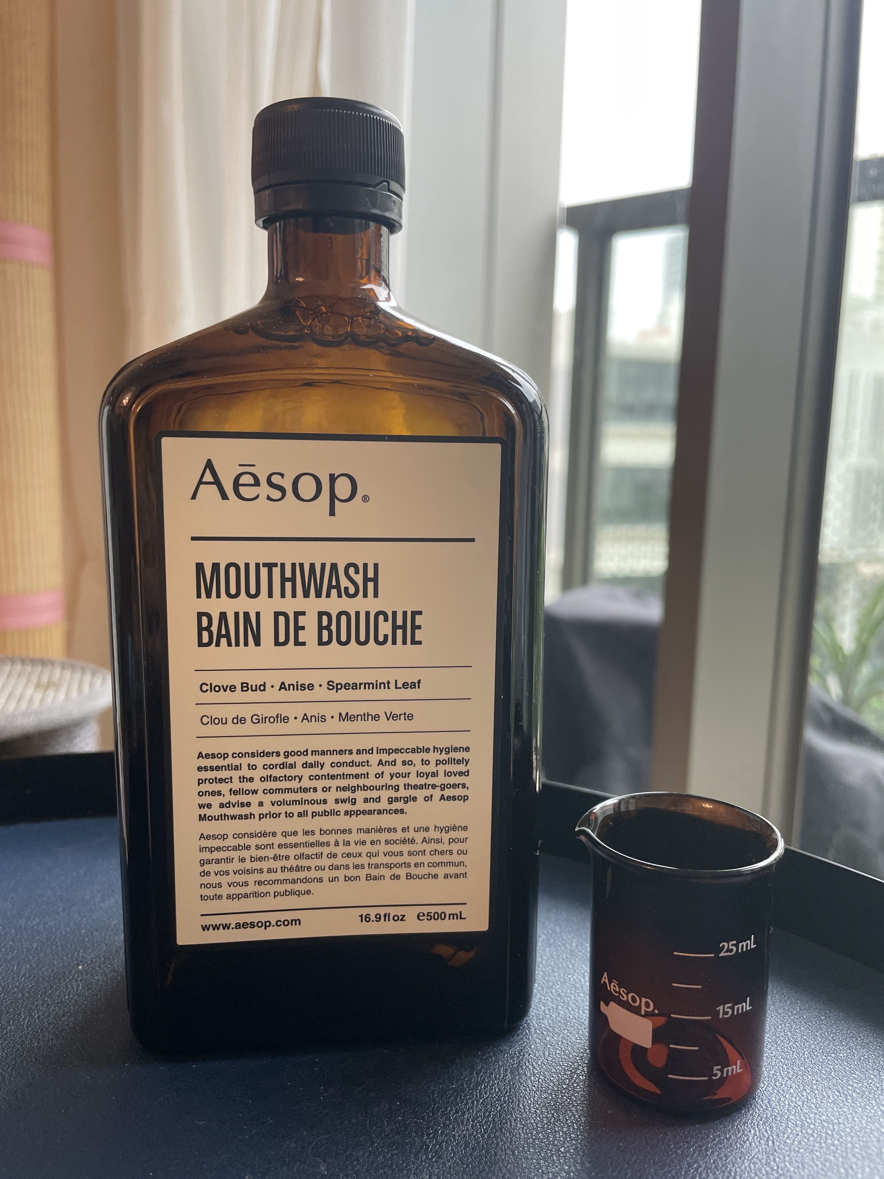 Aesop mouthwash & measure cup, 美容＆化妝品, 健康及美容 口腔護理 Carousell