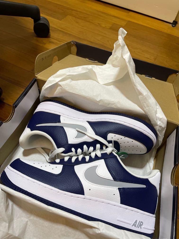 Air force 1 hot sale white and navy