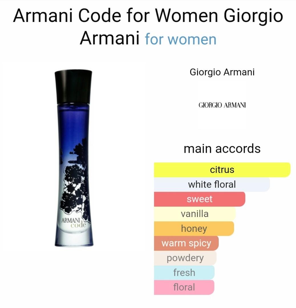 Armani Code for women EDP, Beauty & Personal Care, Fragrance