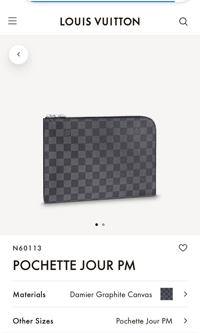 Damier Graphite Pochette Jour PM N60113  Louis vuitton handbags, Louis  vuitton damier, Vuitton