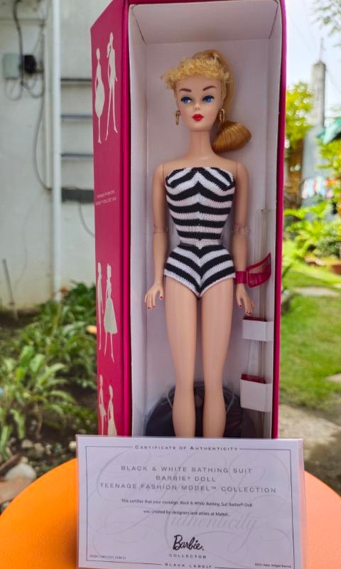 Black and white bathing suit barbie top