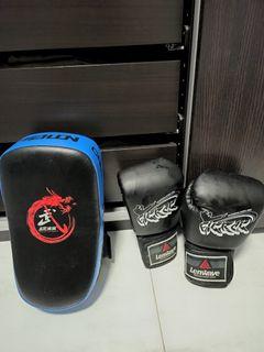 Boxing gloves and Punch pad