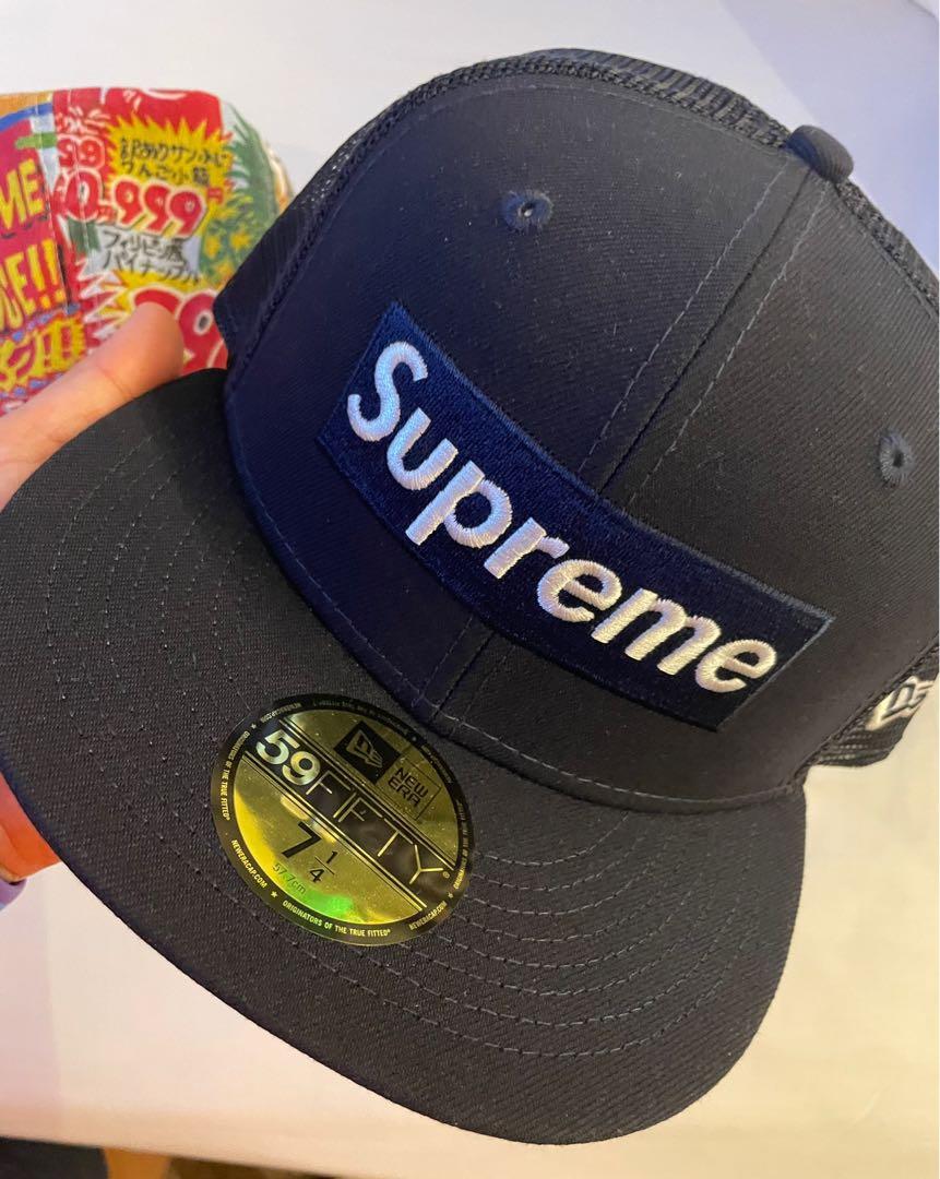ずっと気になってた Supreme Box Logo Mesh Back New Era7 5 8紺 キャップ Www Indiashopps Com