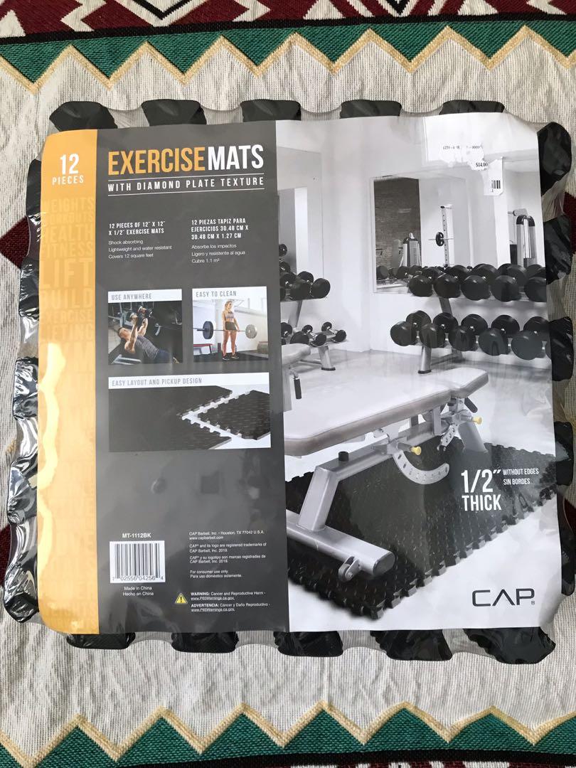 Cap fitness mat with diamond plate texture deals