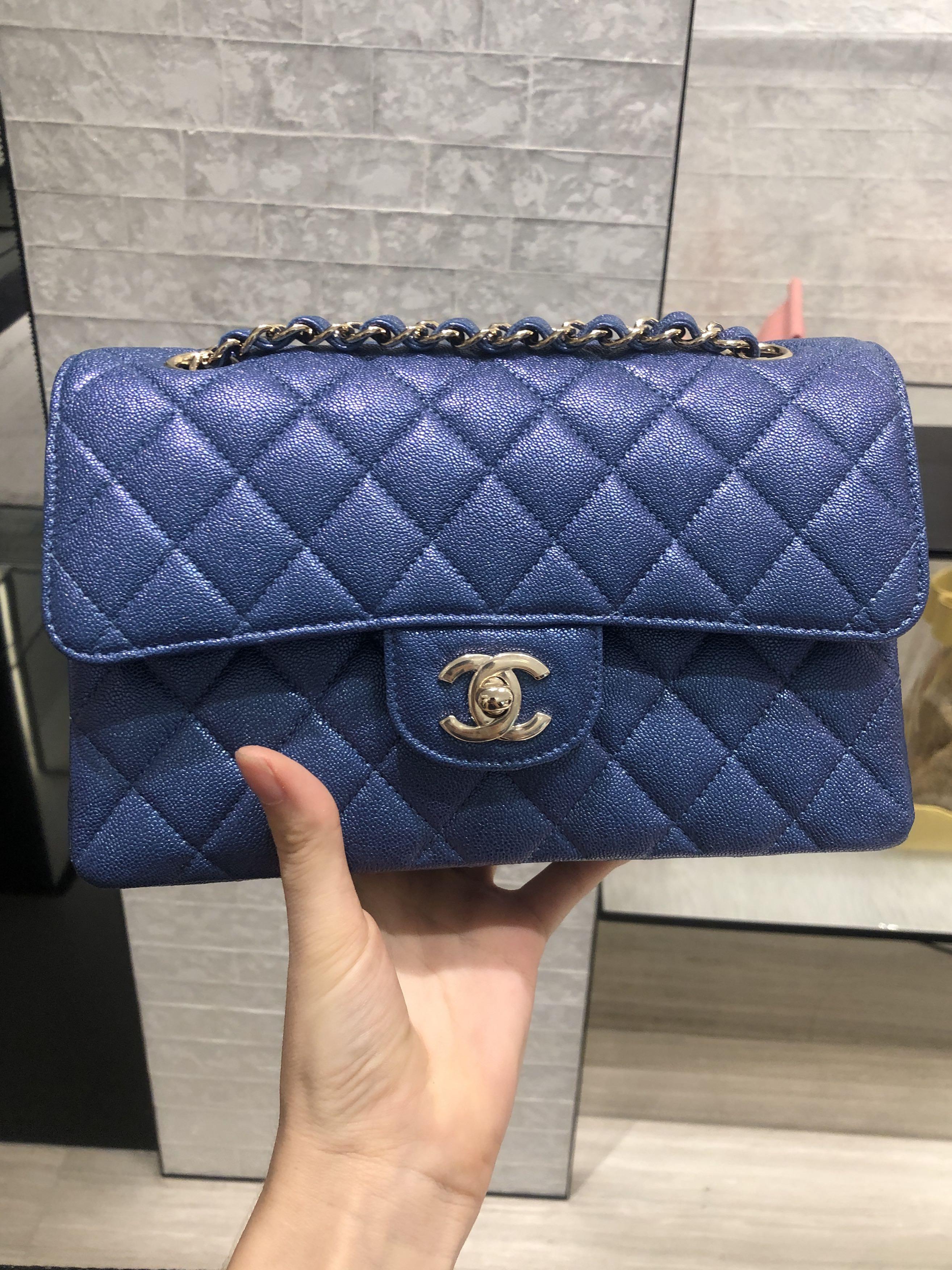 Chanel 19s iridescent best sale blue