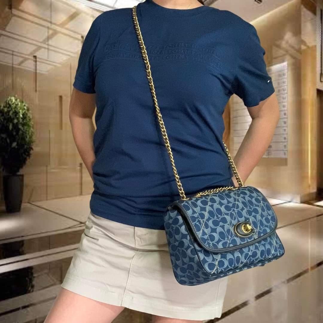 Coach PILLOW MADISON SHOULDER BAG IN SIGNATURE DENIM WITH QUILTING