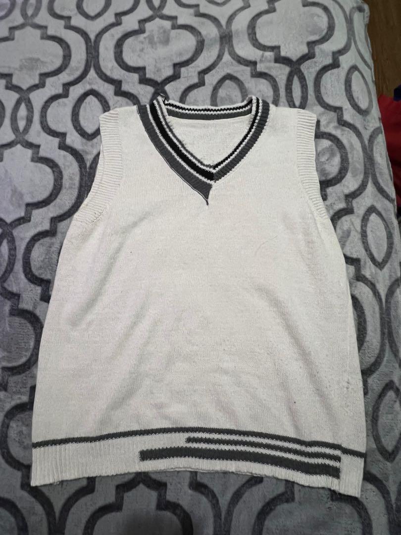 CREAM KNIT VEST, Men's Fashion, Tops & Sets, Vests on Carousell
