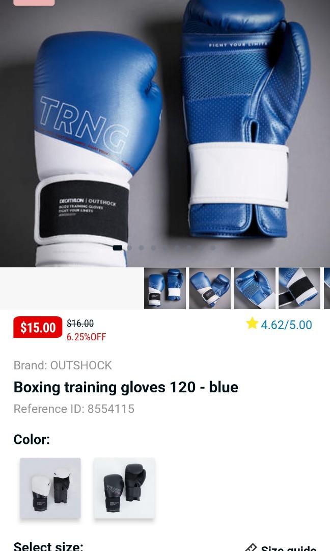 Decathlon BG120 Boxing Gloves 14oz Blue, Sports Equipment, Other Sports