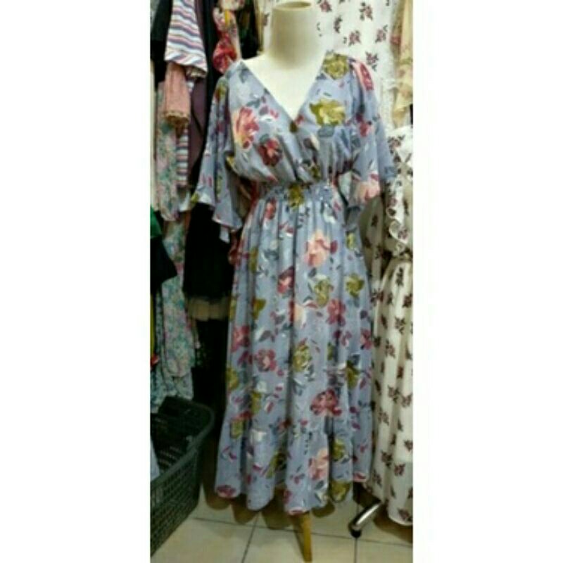Dress vintage lowback import, Fesyen 