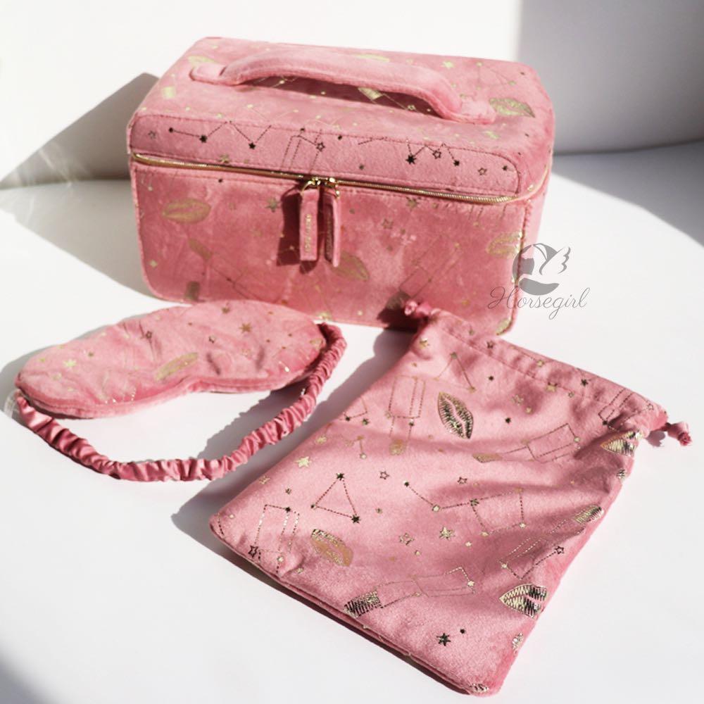 estee lauder pink makeup bag