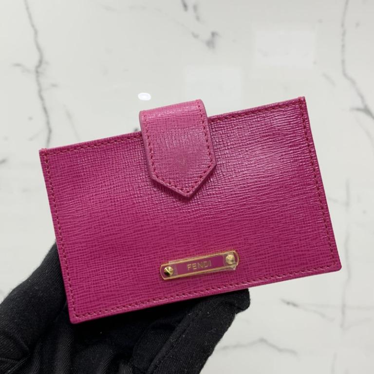 Fendi card cheap holder pink