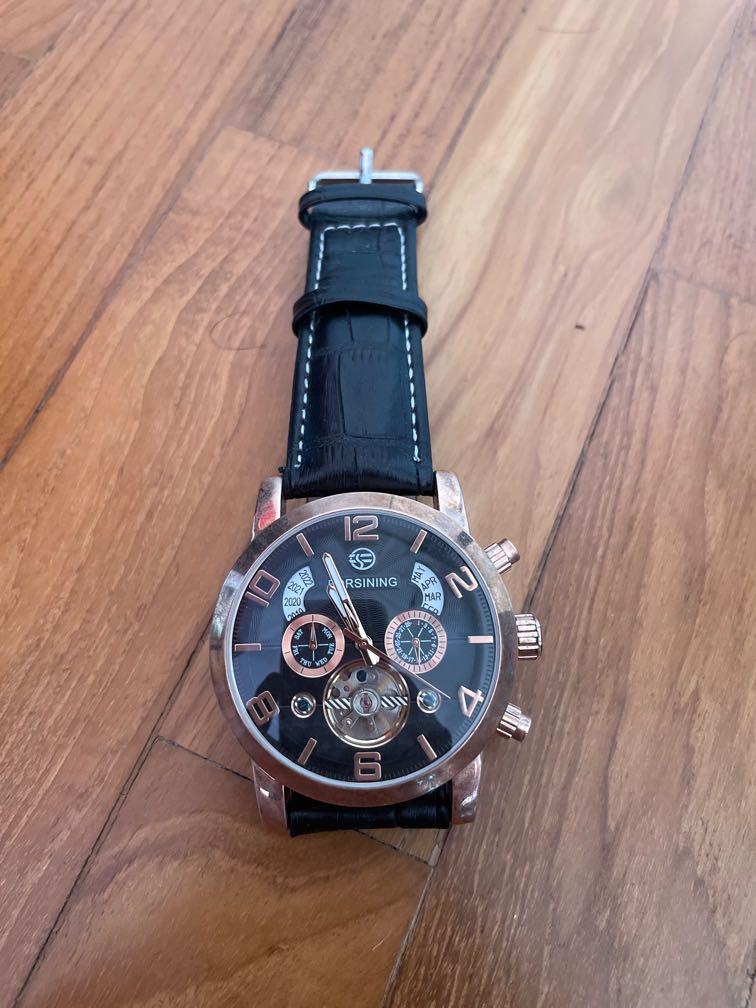 Forsining A165 Tourbillion Fashion Wave Black Golden
