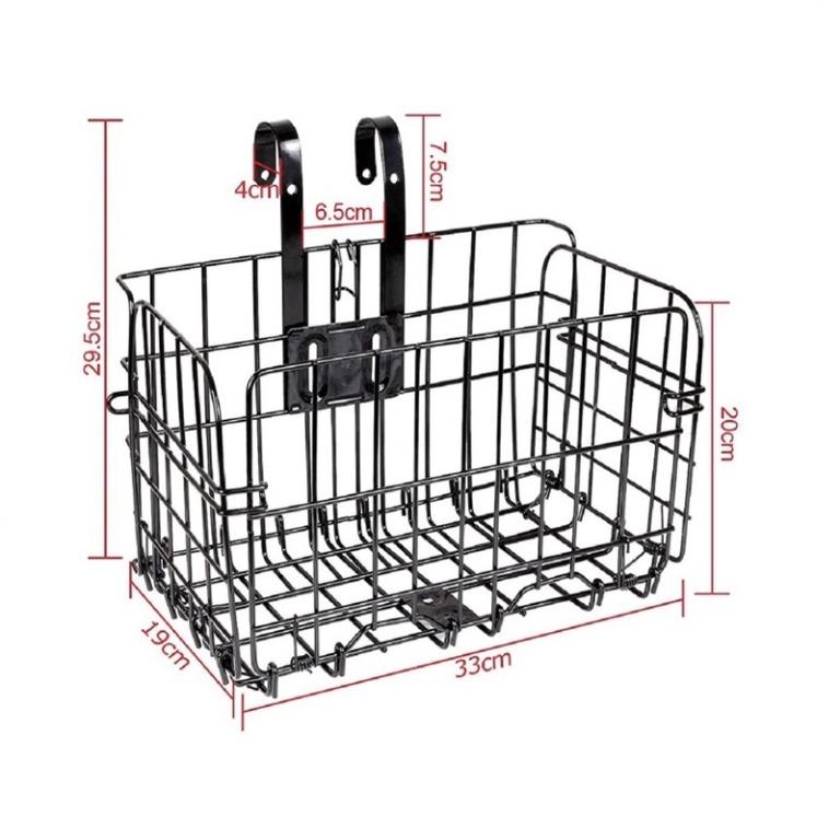Front Rear Bike Mount Folding Basket Rust Proof Wire Mesh Bicycle