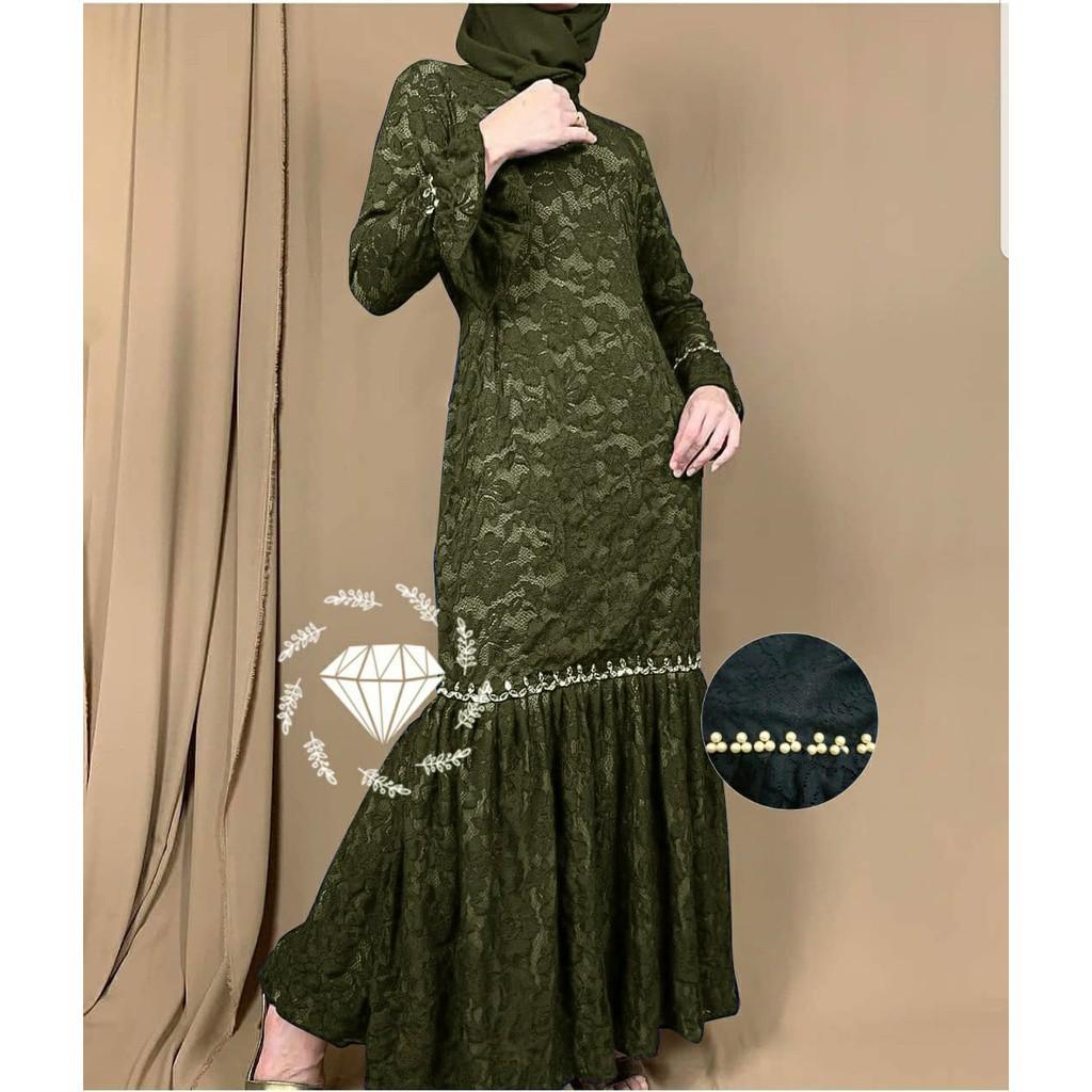GAMIS BROKAT MODEL TERBARU SIMPLE TAPI MEWAH, Fesyen Wanita, Pakaian