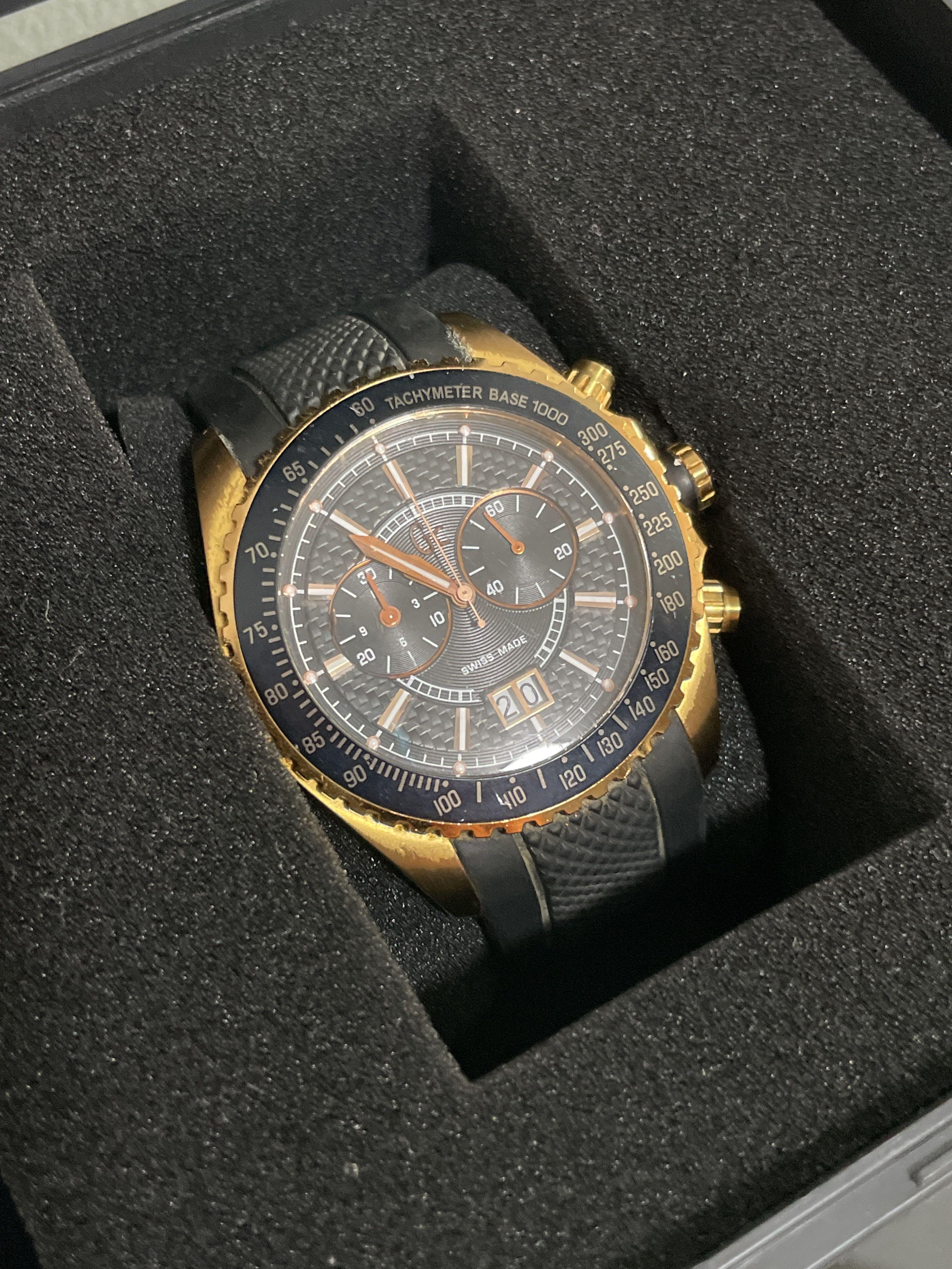 Gc watch black and best sale gold