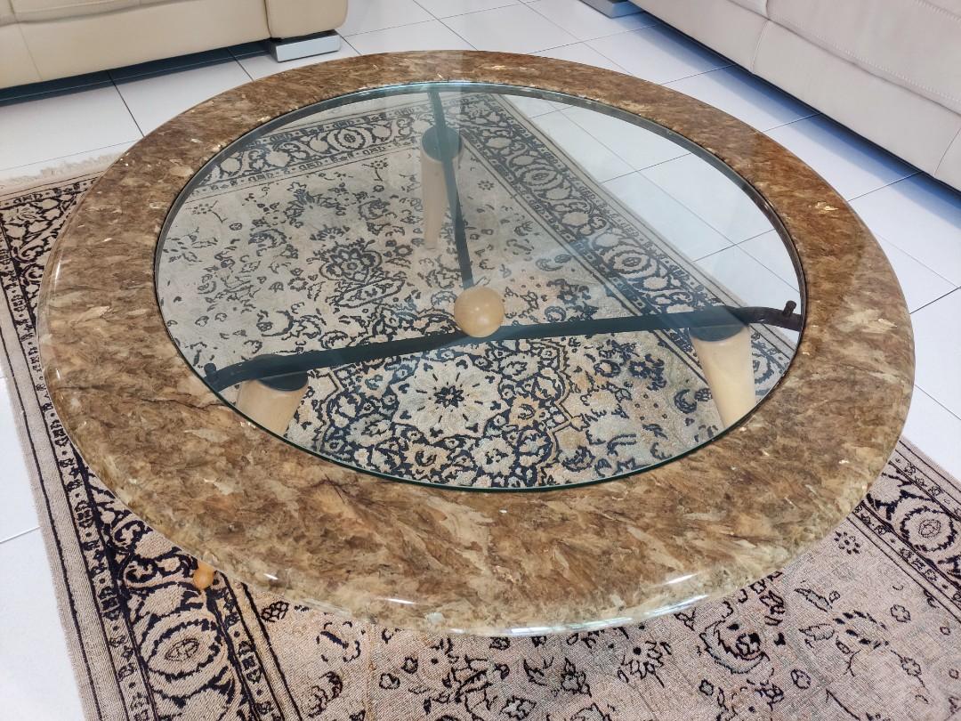 Granite and Glass Coffee Table, Furniture & Home Living, Furniture