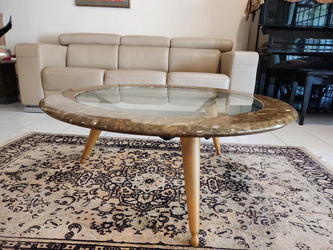 Granite and Glass Coffee Table, Furniture & Home Living, Furniture