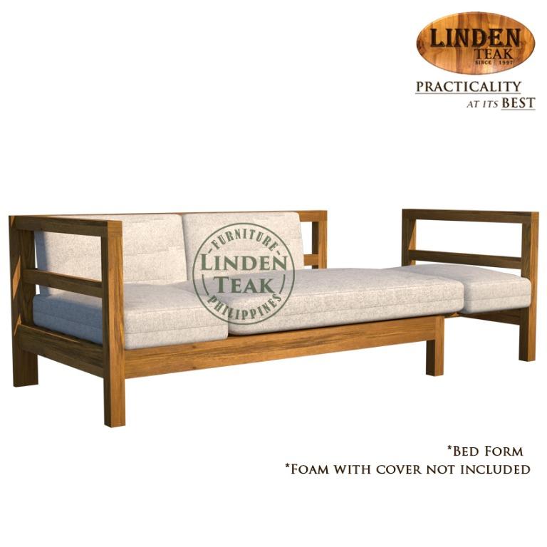 Handcrafted Solid Teak Wood Side Pull Sofa Bed Frame Furniture (Category: Sofas) located in Pasig City. Submitted by lindenteakmain_angieee (Listing ID 1170083835, Image 2). Description: ITEM: Handcrafted Solid Teak Wood Side Pull Sofa Bed Frame Furniture SERIES: Gold Teak (Indoor Series) MAIN MATERIAL: Teak Wood (Tectona Grandis) FINISHING: N. Cellulose APPROXIMATE DIMENSIONS: (size may slightly vary due to its handcrafted nature) Bed Form: 202 