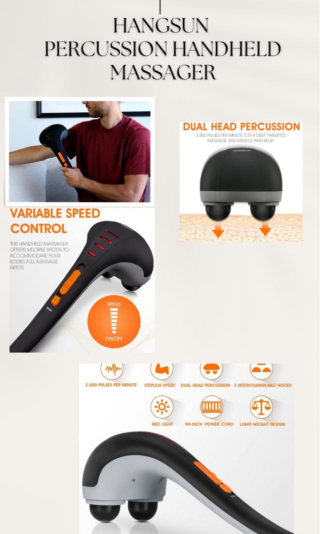 Hangsun Percussion Handheld Massager, Beauty & Personal Care, Bath
