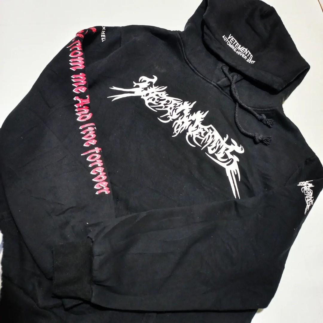 Hoodie Vetements Fashion Fesyen Pria Pakaian Baju Luaran di