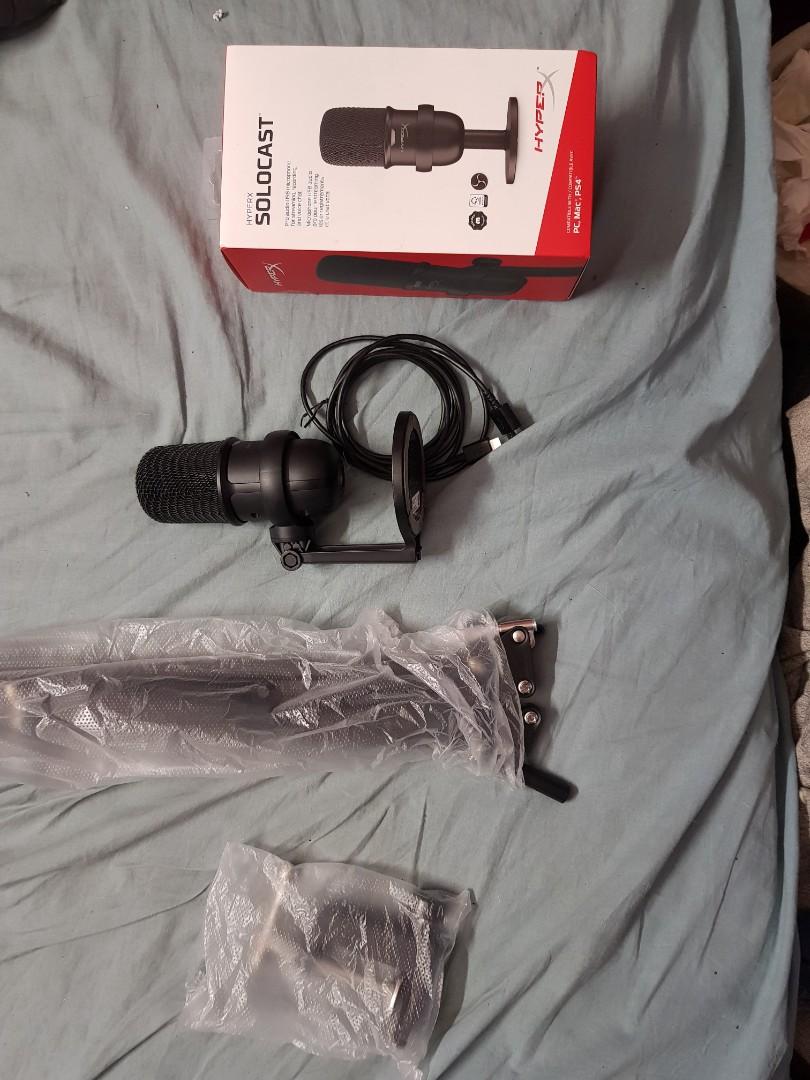 Hyperx solocast mic with boom arm stand, Audio, Microphones on Carousell
