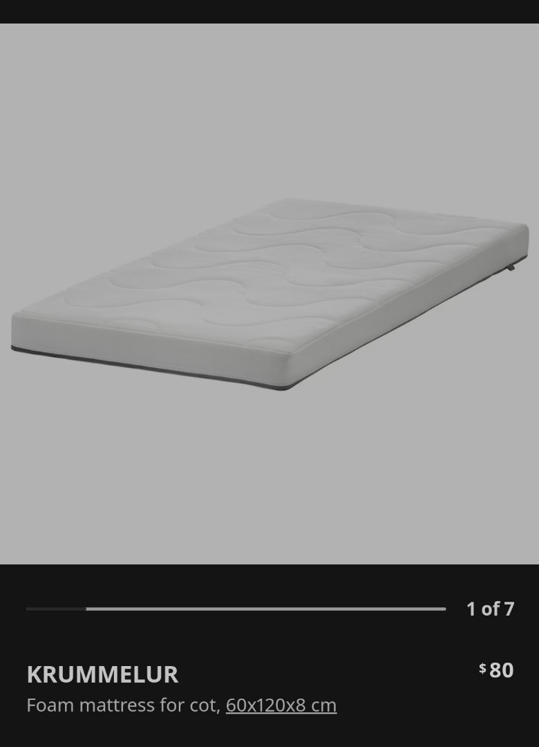 IKEA Krummelur baby cot mattress Babies Kids Baby Nursery