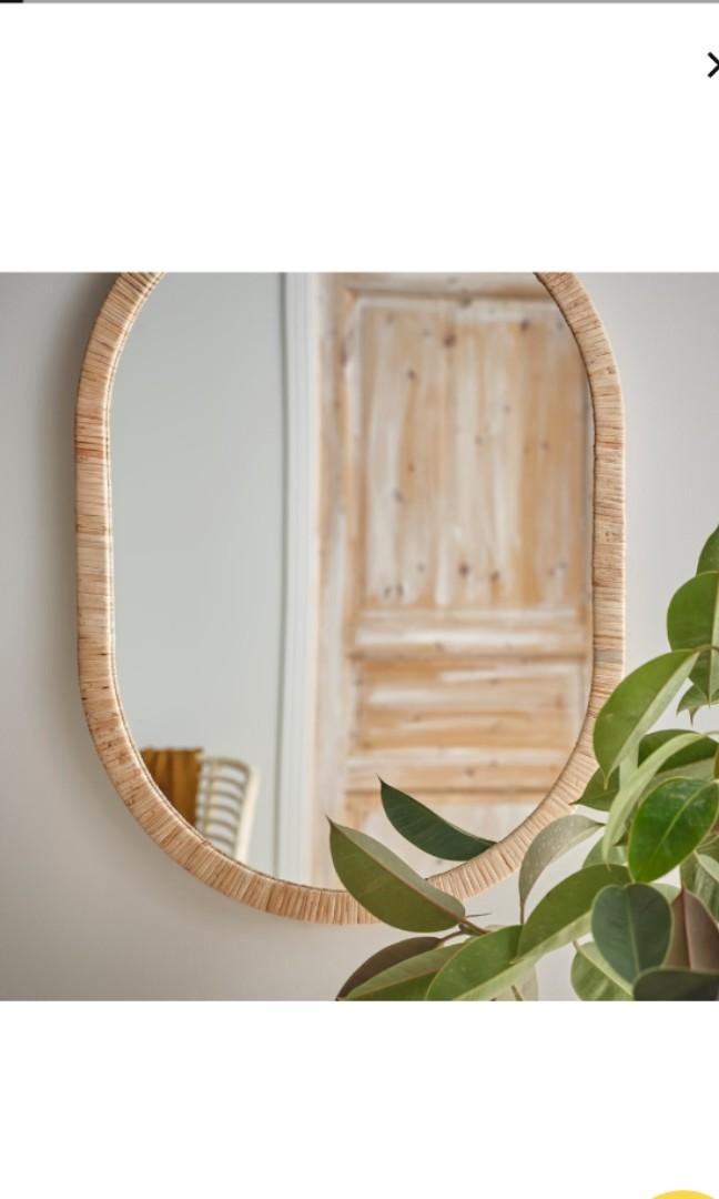 IKEA Opphem Rattan Mirror, Furniture & Home Living, Home Decor, Mirrors