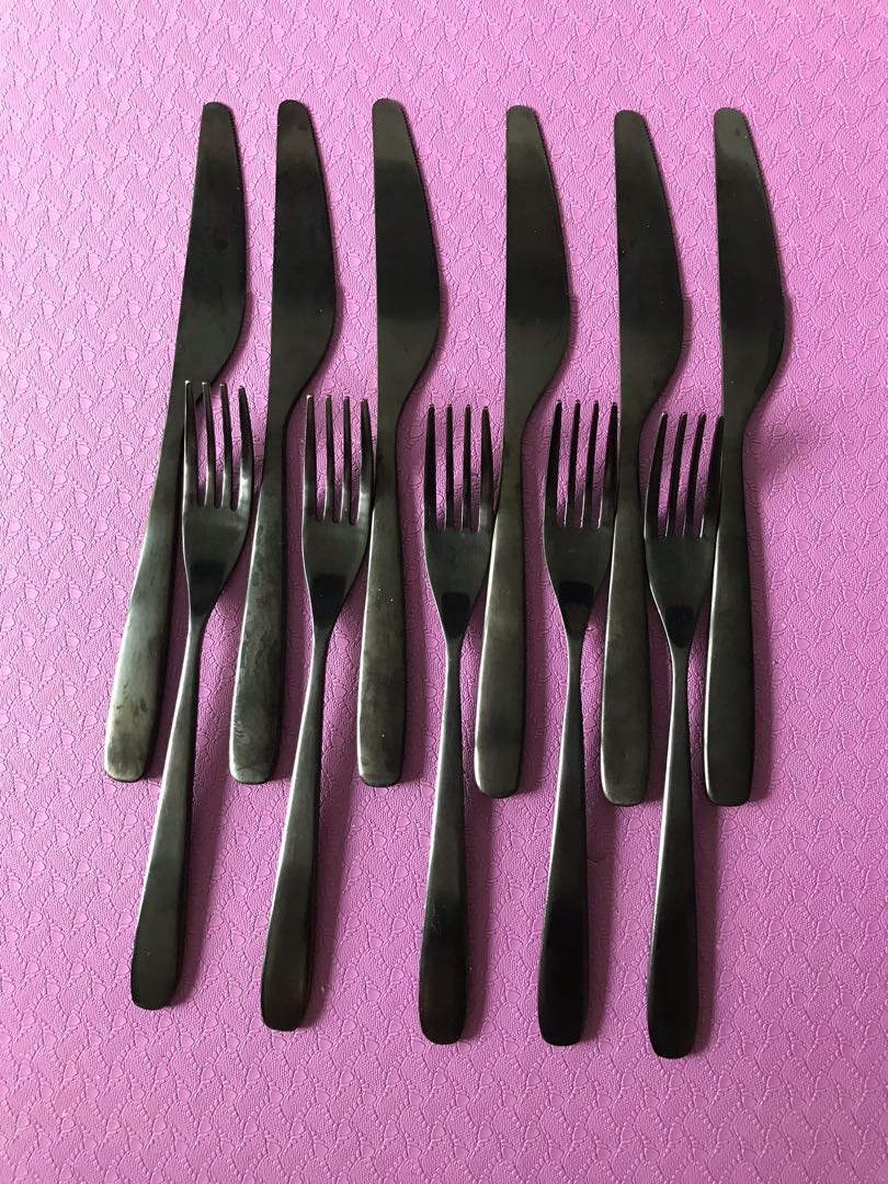 IKEA stainless black utensils, Furniture & Home Living, Kitchenware
