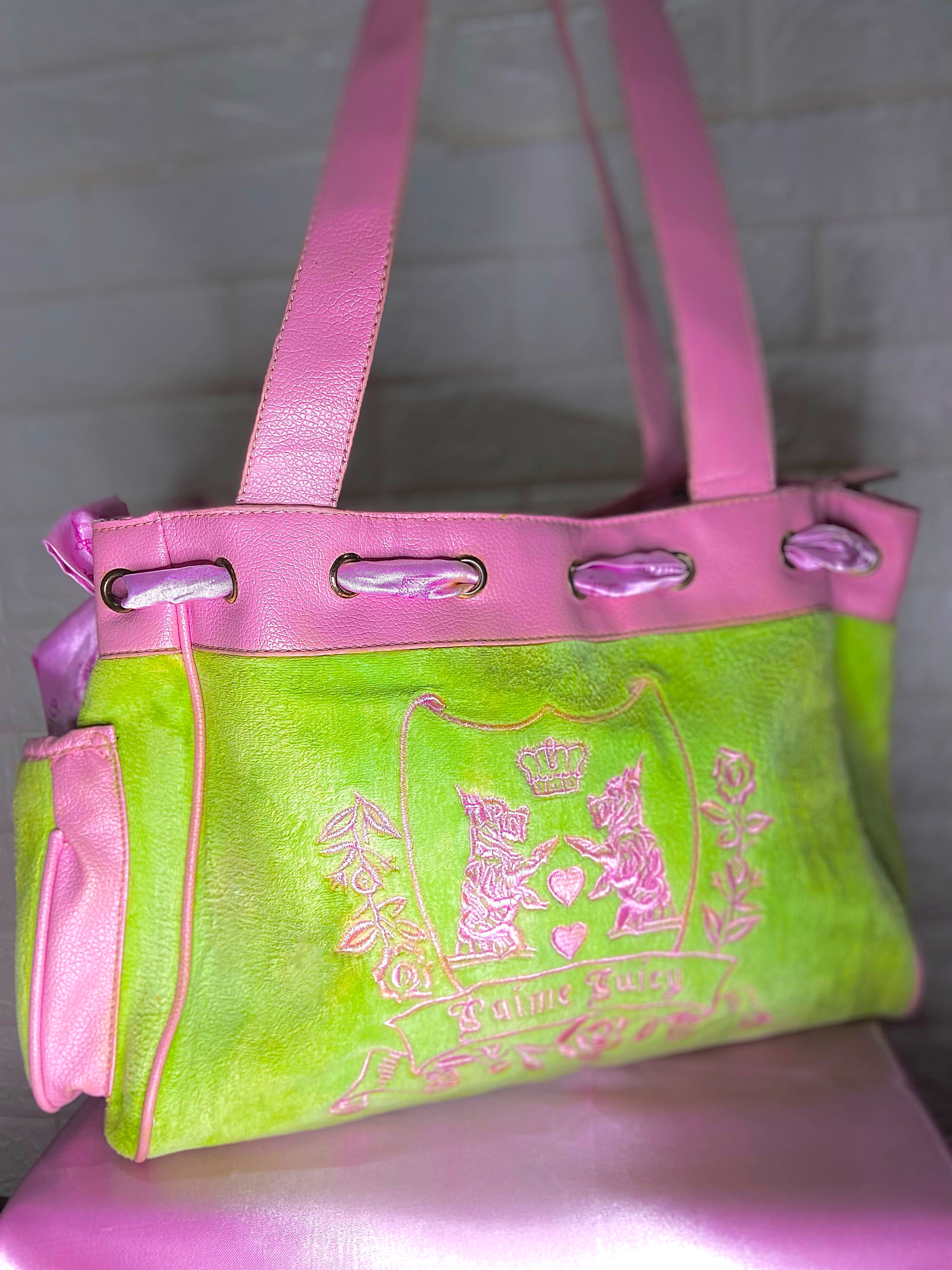 Pink and green hotsell juicy couture bag