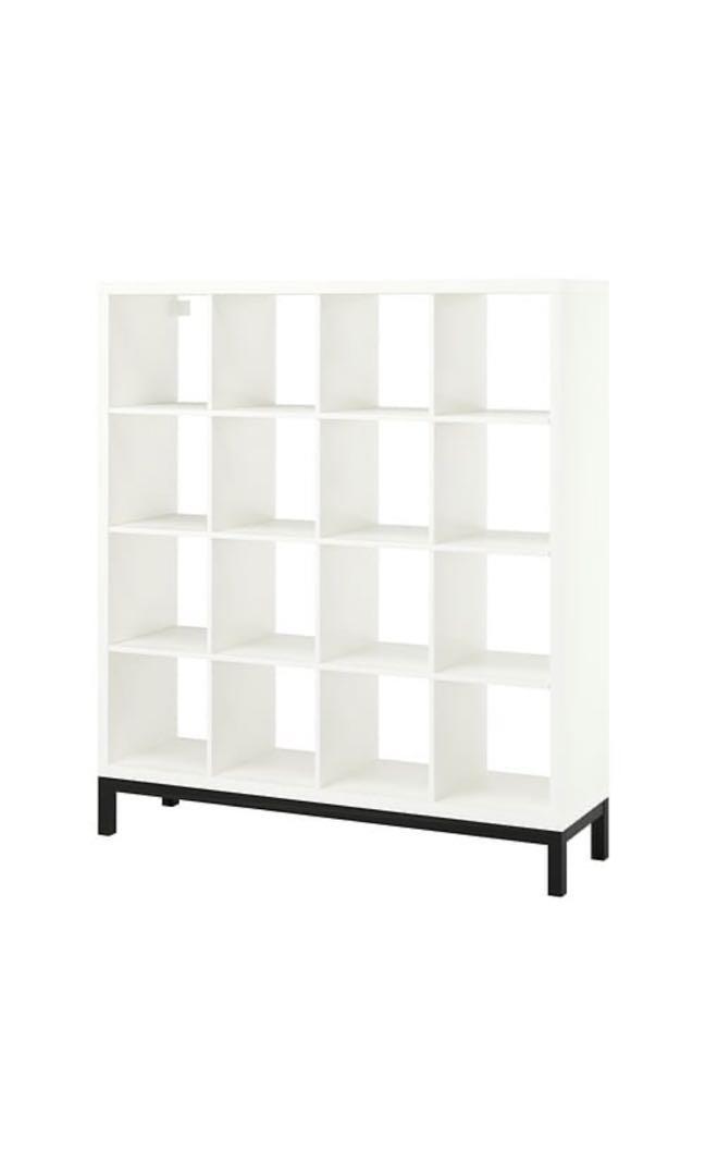 Kallax Shelving Unit With Underframe White Black 147x164 Cm Furniture