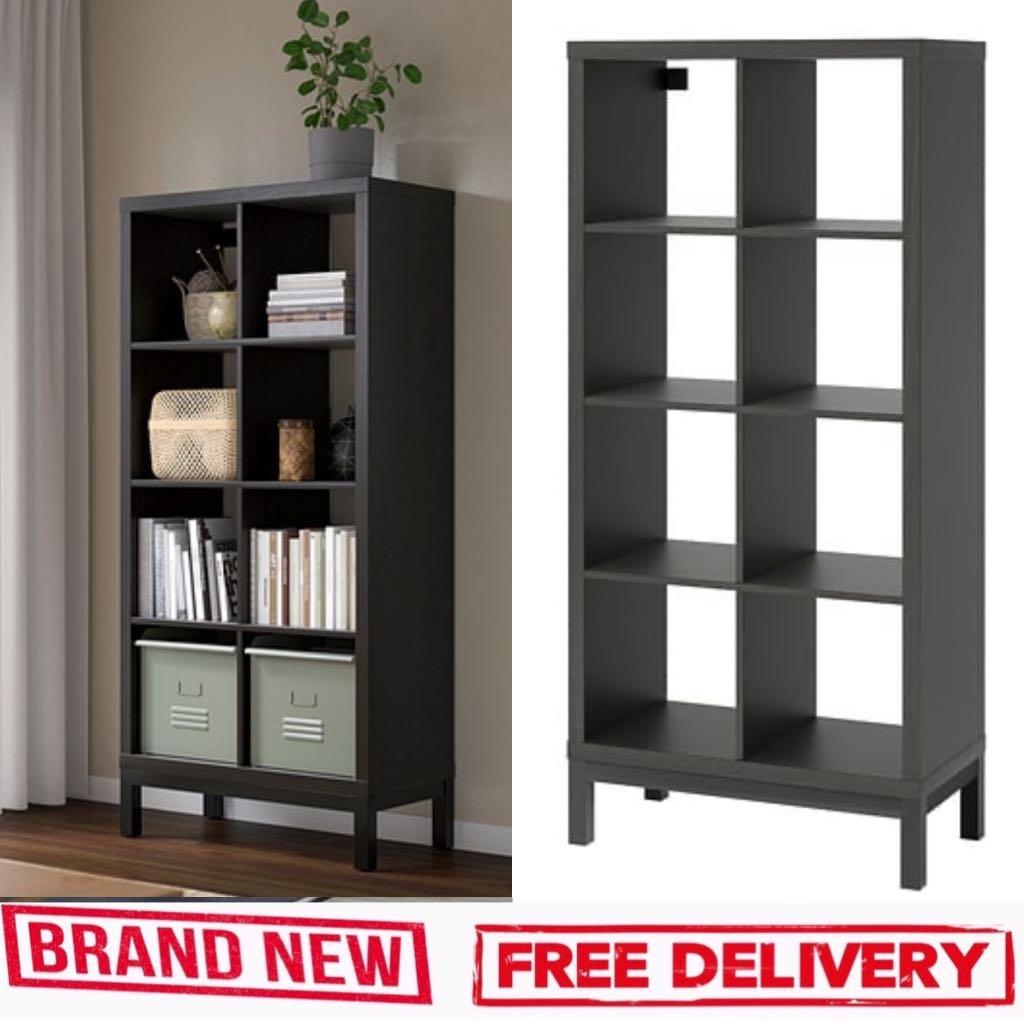 Kallax Shelving Unit With Underframe Black Brown Furniture And Home