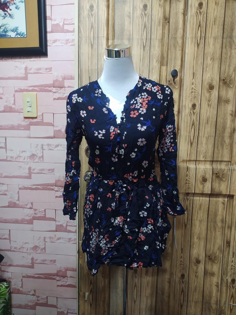 Korean Dress Code blue flower, Women's Fashion, Dresses & Sets, Dresses