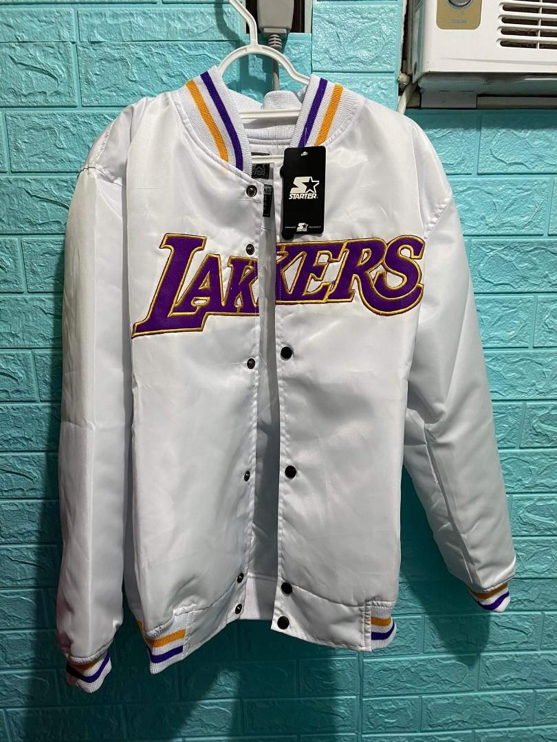 White lakers starter jacket hot sale