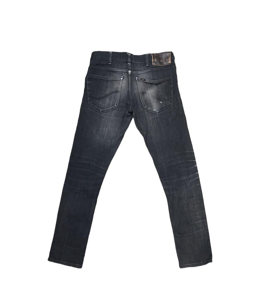 LEE BLACK JEANS SLIM FIT MANUAL FADING 