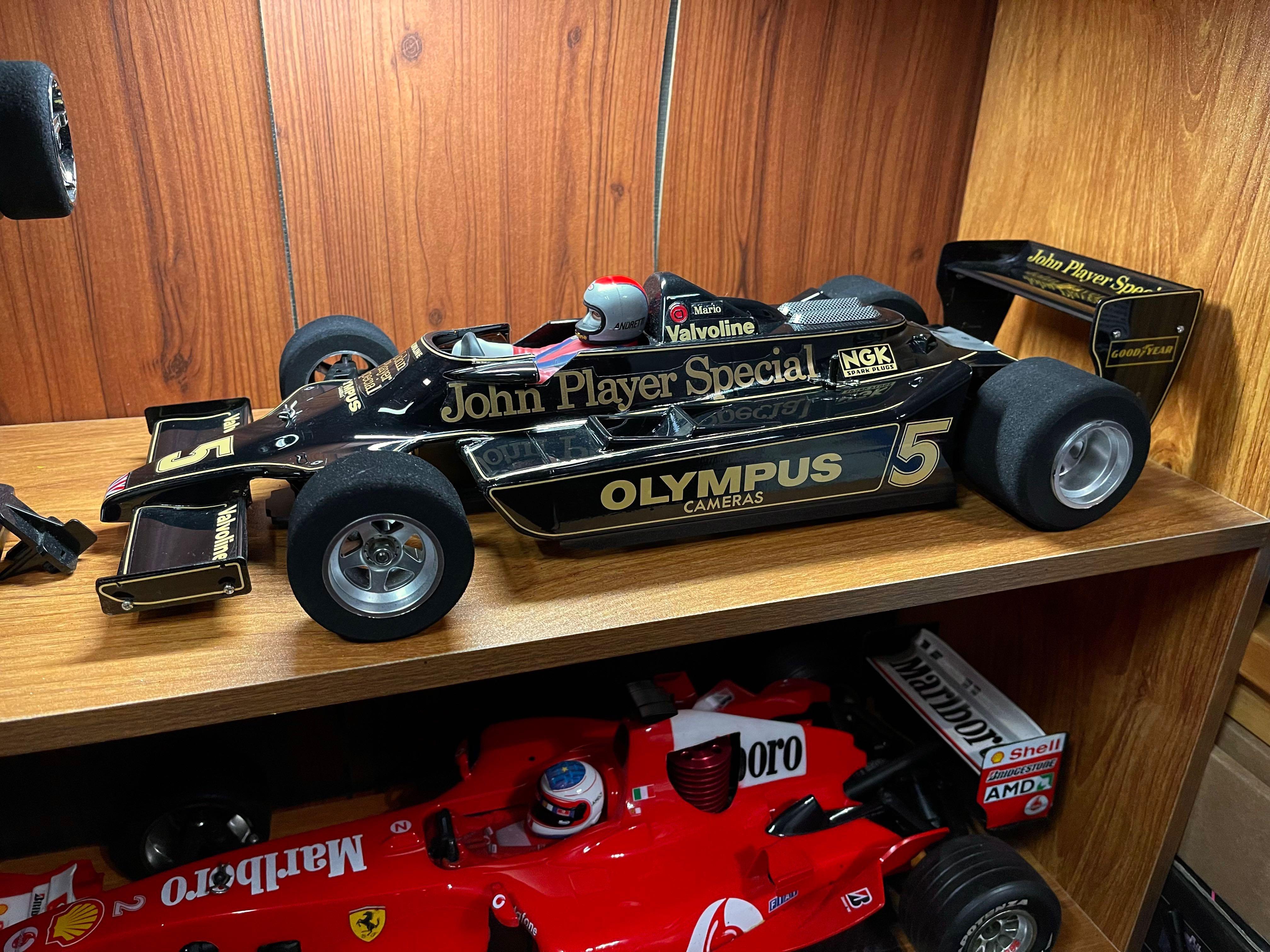 絕版少有美品Lotus 79 F1 JPS車隊花tamiya F104w車架1/10, 興趣及遊戲